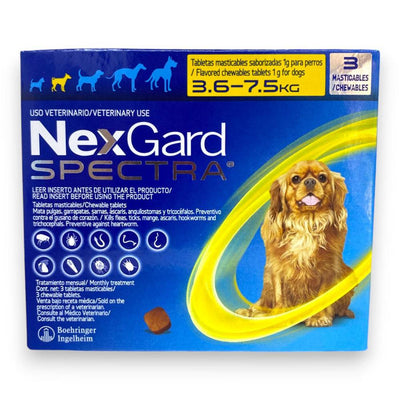 Nexgard Spectra 3 Tabletas 3.6 a 7.5 kg - AniMALL