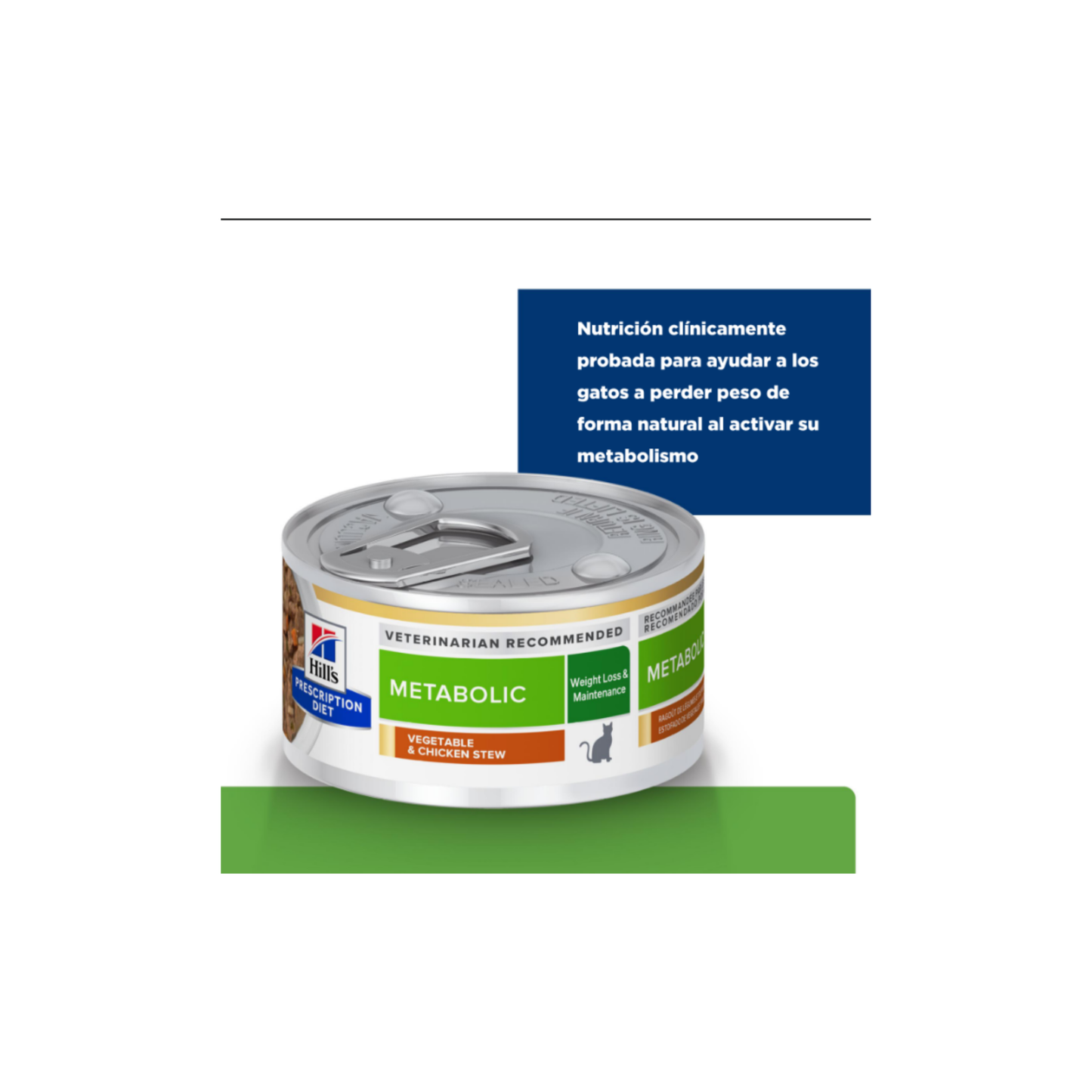 1 Lata Hills gato metabolic Prescription Diet Adultos Metabolic Vegetables and Chicken Stew Cat Food 82 g