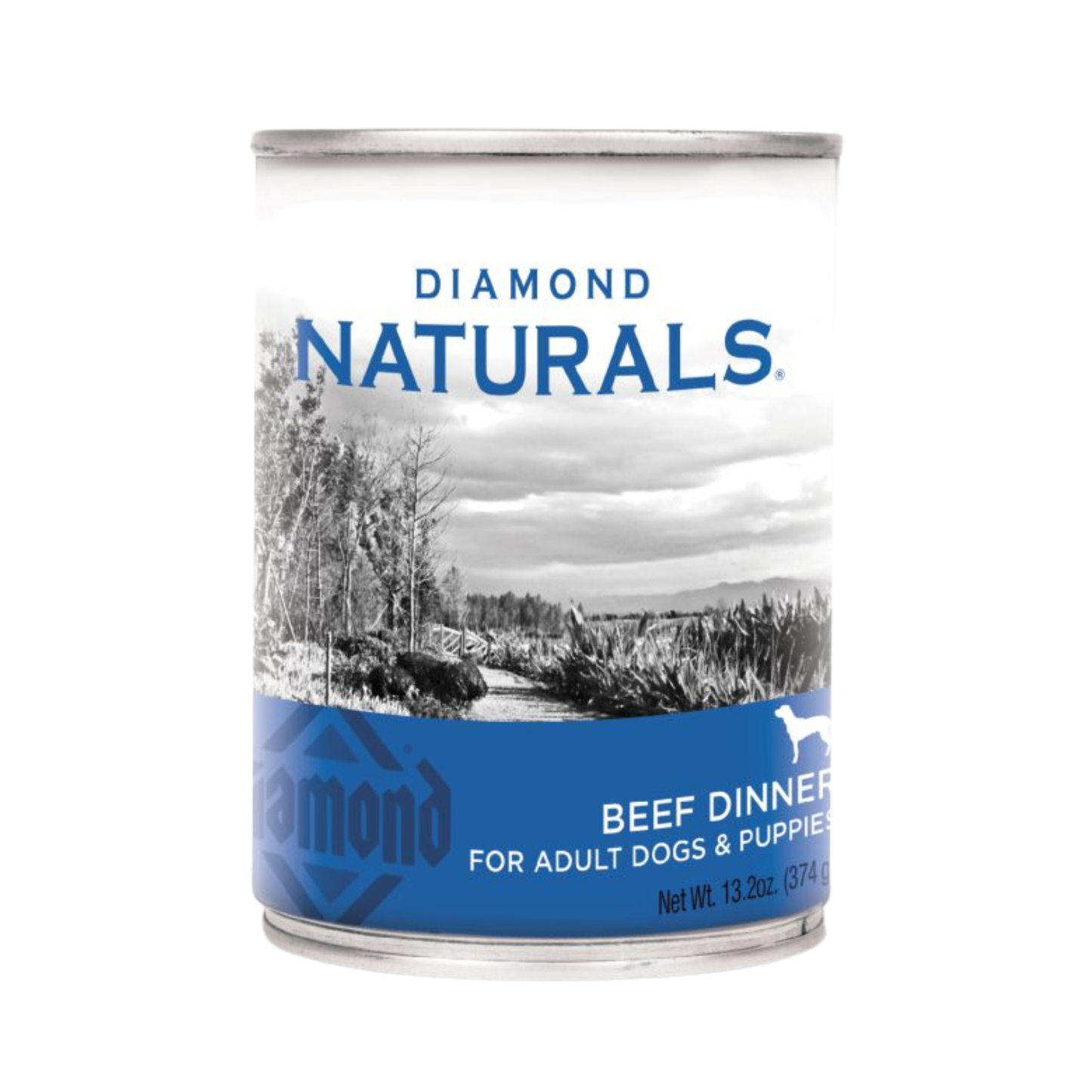 12 Latas Diamond Naturals para Perro Cachorro y Adulto, Sabor Res 374 g
