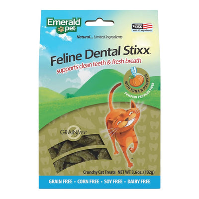 CORTA CADUCIDAD Premios para Gatos Dental Stixx, Sabor Atún y Calabaza, 102gr