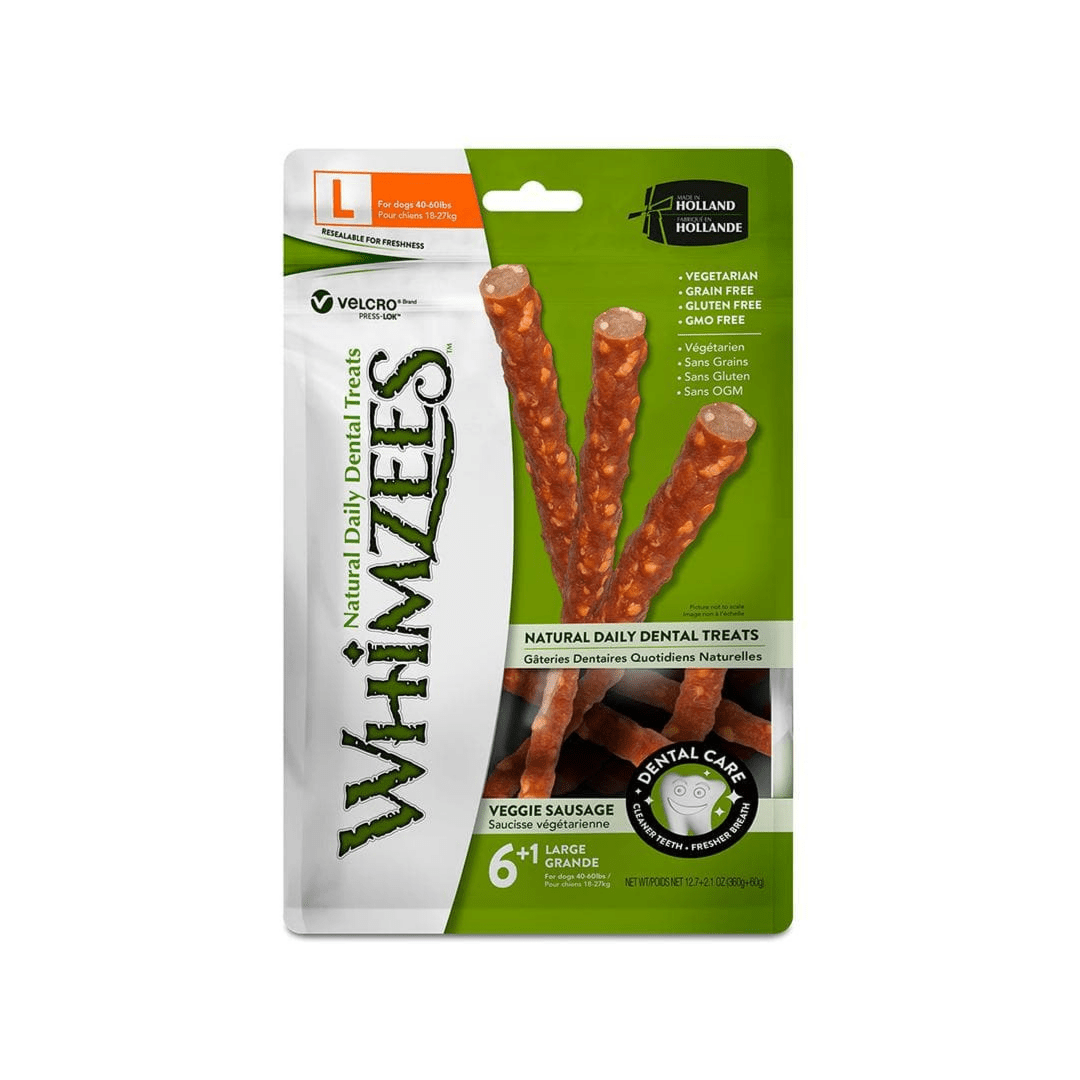 Whimzees Salchicha Vegetariana L 6 Pzas - AniMALL