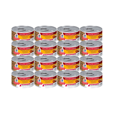 24 Latas Hill's Science Diet Adult Healthy Cuisine, Alimento húmedo en lata para gato adulto 79g