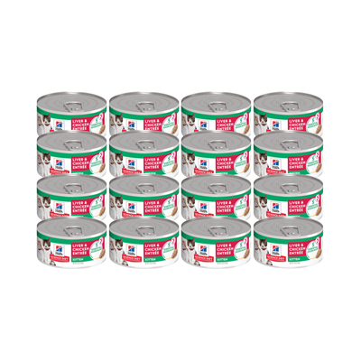 24 Latas Hill's Science Diet Kitten, Alimento Húmedo para Gatitos 156g