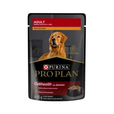 CORTA CADUCIDAD 01/06/2026 24 Pouches Pro Plan Perro Adulto Receta de Pollo 85 Gr.