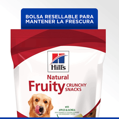5 Hill's Natural Fruity Crunchy Snacks, premios para perro con manzana y avena para perro 230g - AniMALL