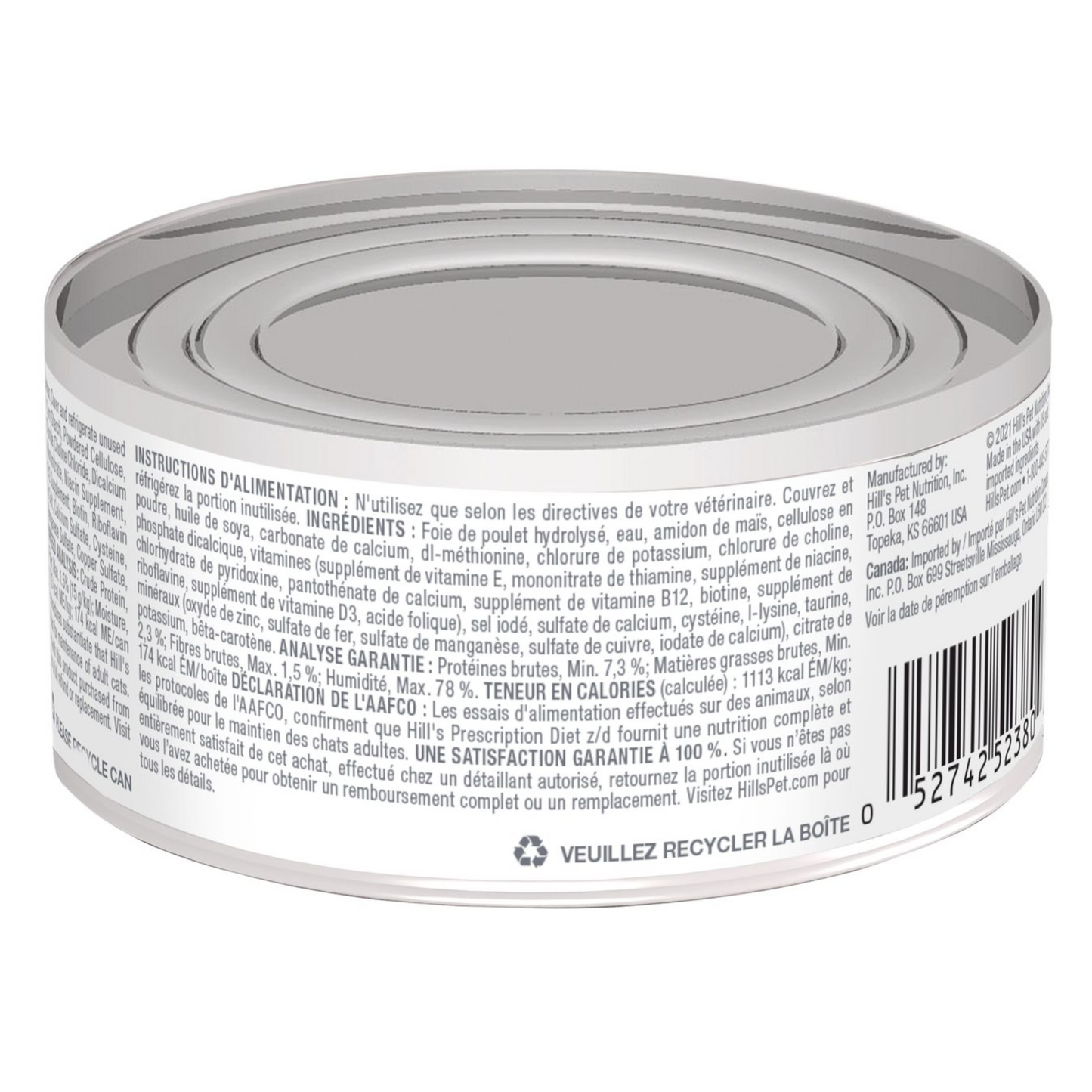 24 Latas Hill's Prescription Diet alimento húmedo para gato z/d Skin Sensibilidades Alimentarias 156g