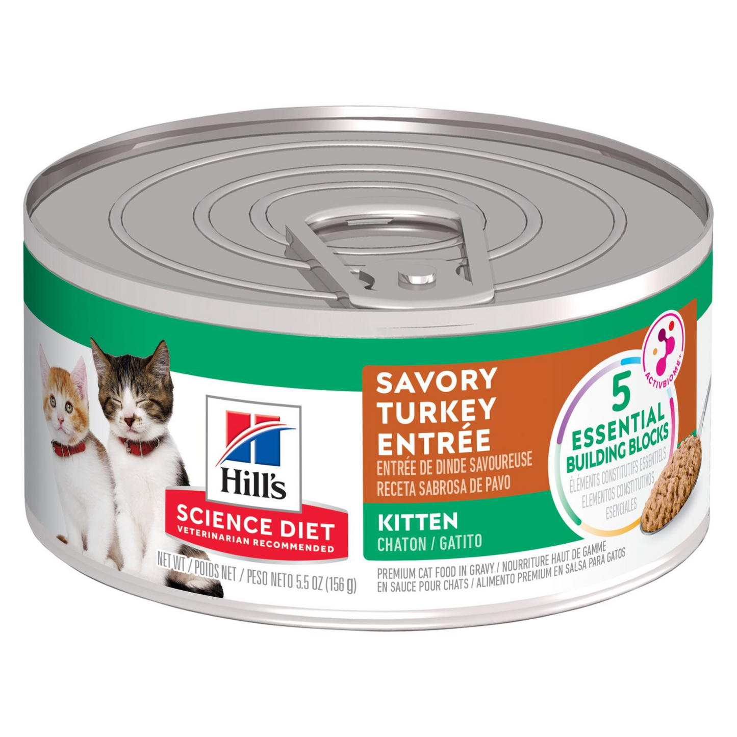 1 Lata Hill's Science Diet Kitten Savory Turkey Entrée. Alimento húmedo para gatitos sabor pavo 156 g