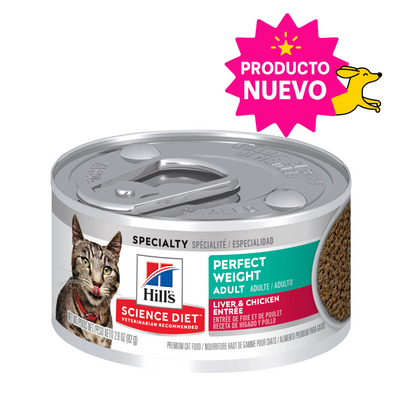 1 Lata Hill's Science Diet Perfect Weight Alimento Húmedo Control de Peso Gato Adulto 82g
