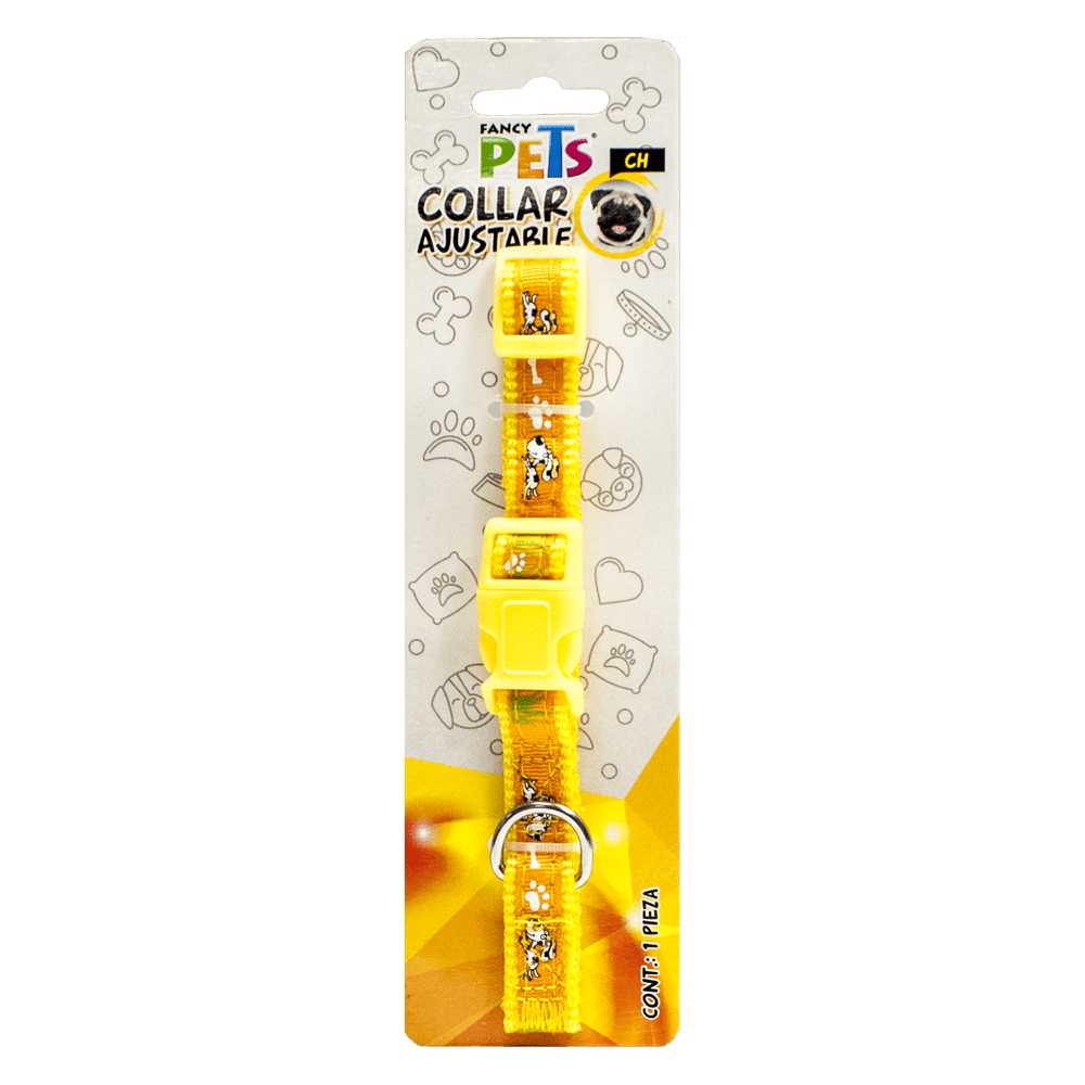 Collar Ajustable Nylon con Liston Bordado Talla S - AniMALL