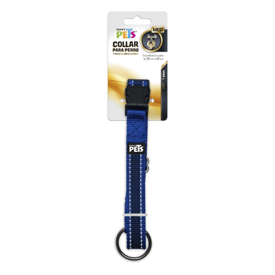 Collar Nylon con Bandas Reflejantes Perro Talla M - AniMALL