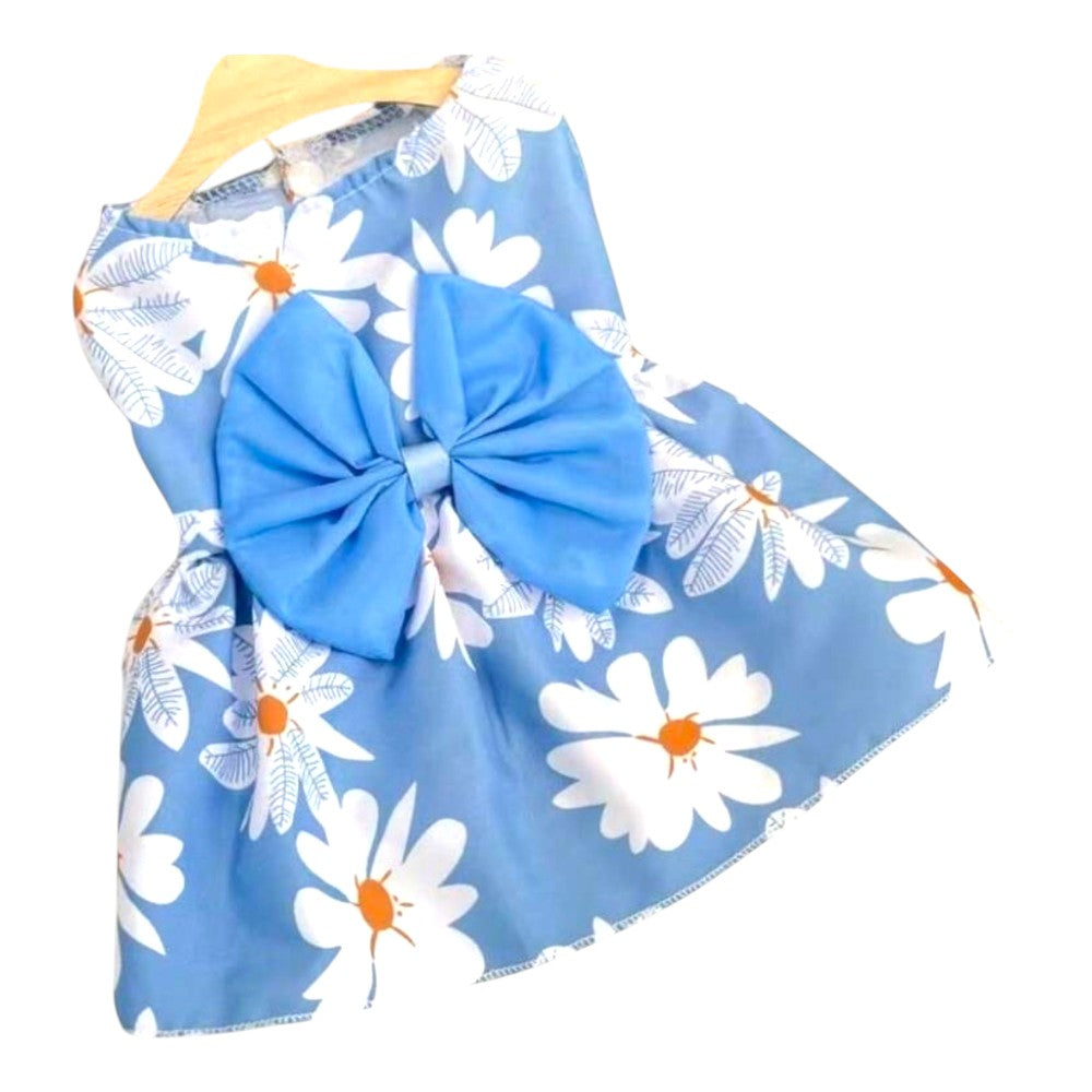 Vestido Azul Margaritas Primavera Verano XXS