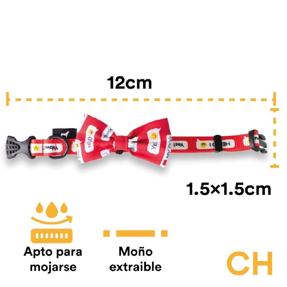 Collar con moño emoticon Rojo Talla S - AniMALL