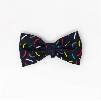 Collar con moño confetti color negro Talla M - AniMALL