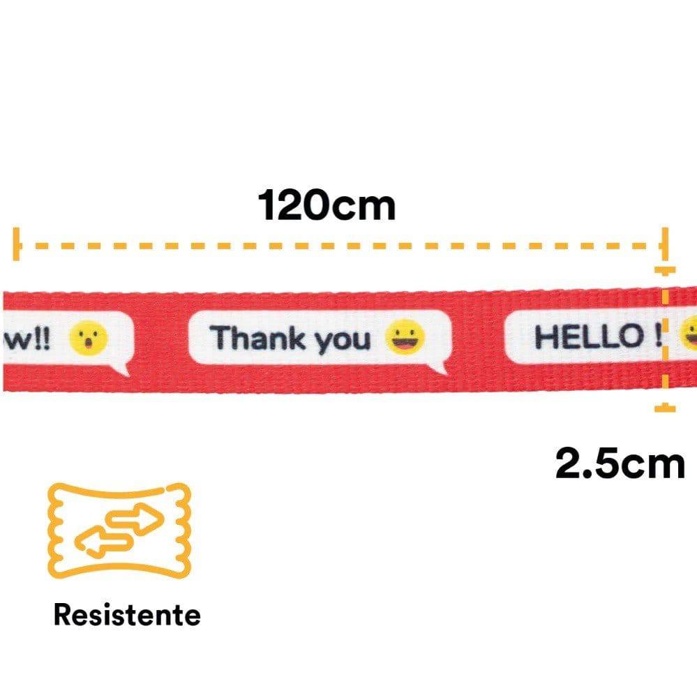 Correa cintilla y costuras reforzadas emoticon rojo 120 cm - AniMALL