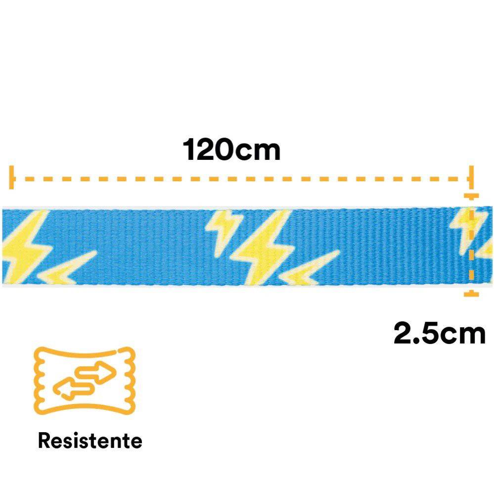 Correa cintilla y costuras reforzadas relampago azul cielo 120 cm - AniMALL
