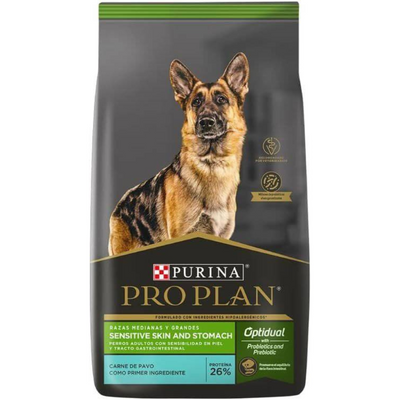 Croquetas Pro Plan Sensitive Skin & Stomach con pavo para perro adulto