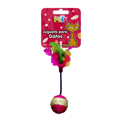 Juguete Pelota con Plumas Gatos Fancy Pets - AniMALL