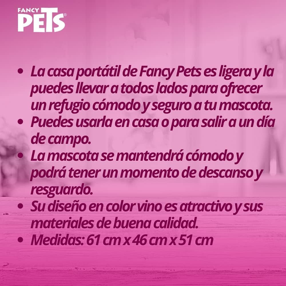 Casa para perro mediano portátil Fashion Vino