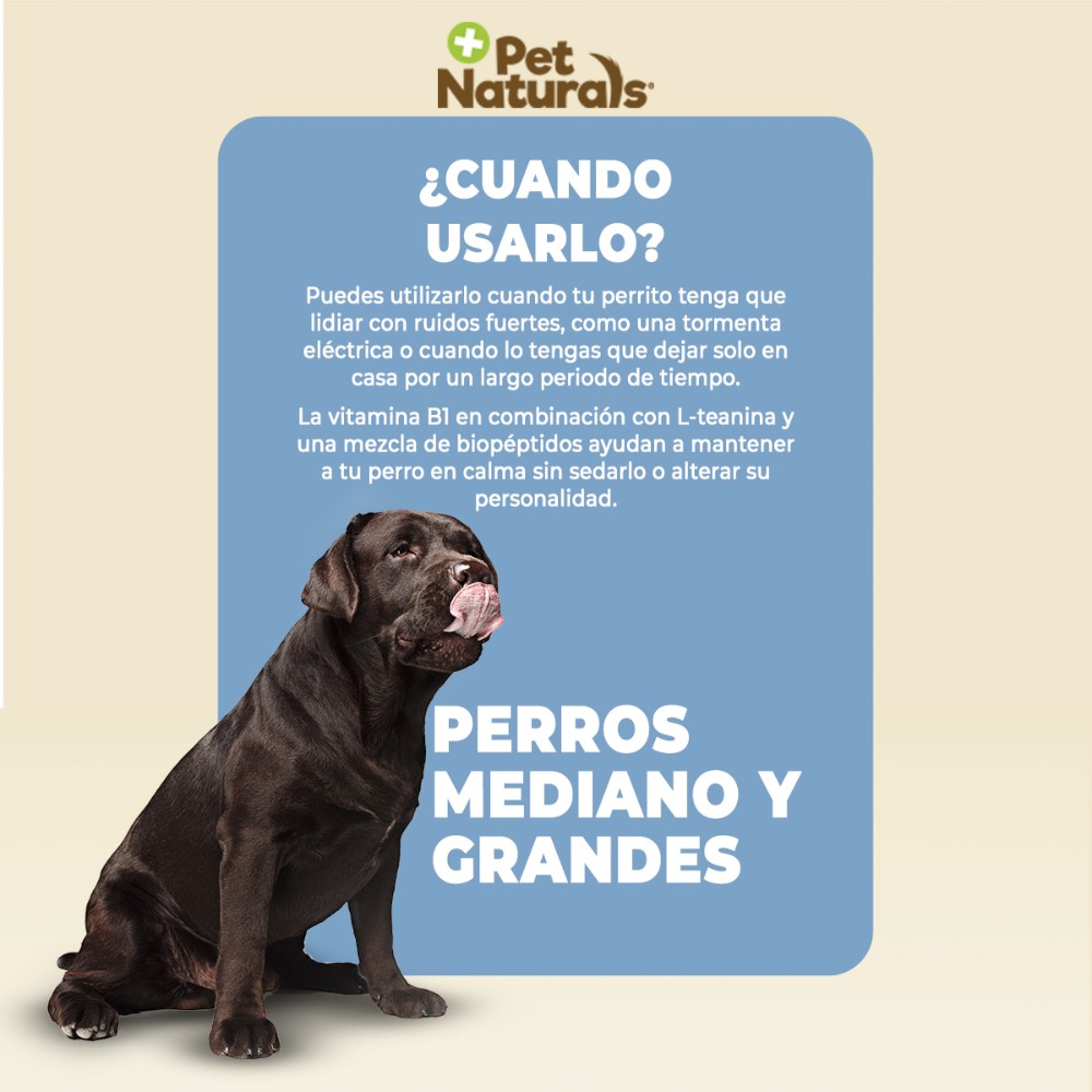 Calmantes Naturales para Perro Raza Mediana y Grande, Sin Sedantes. Sabor a Premio 21pz