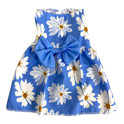 Vestido Azul Margaritas Primavera Verano S