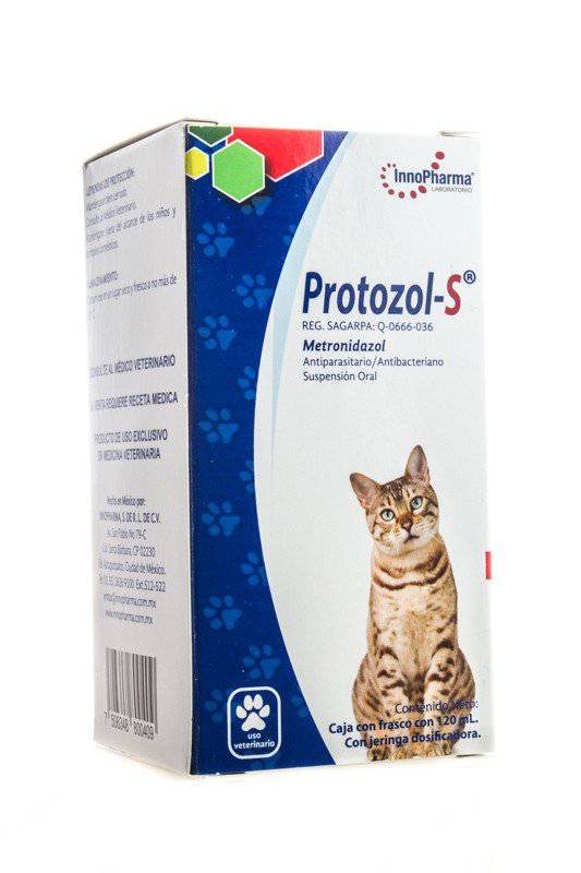 Protozol-S, Antiparasitario / Antibacteriano, Frasco con 120 Ml., Innopharma - AniMALL