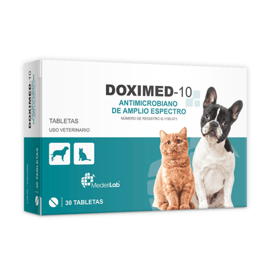 Doximed 10 Antimicrobiano 30 Tabletas MederiLab - AniMALL