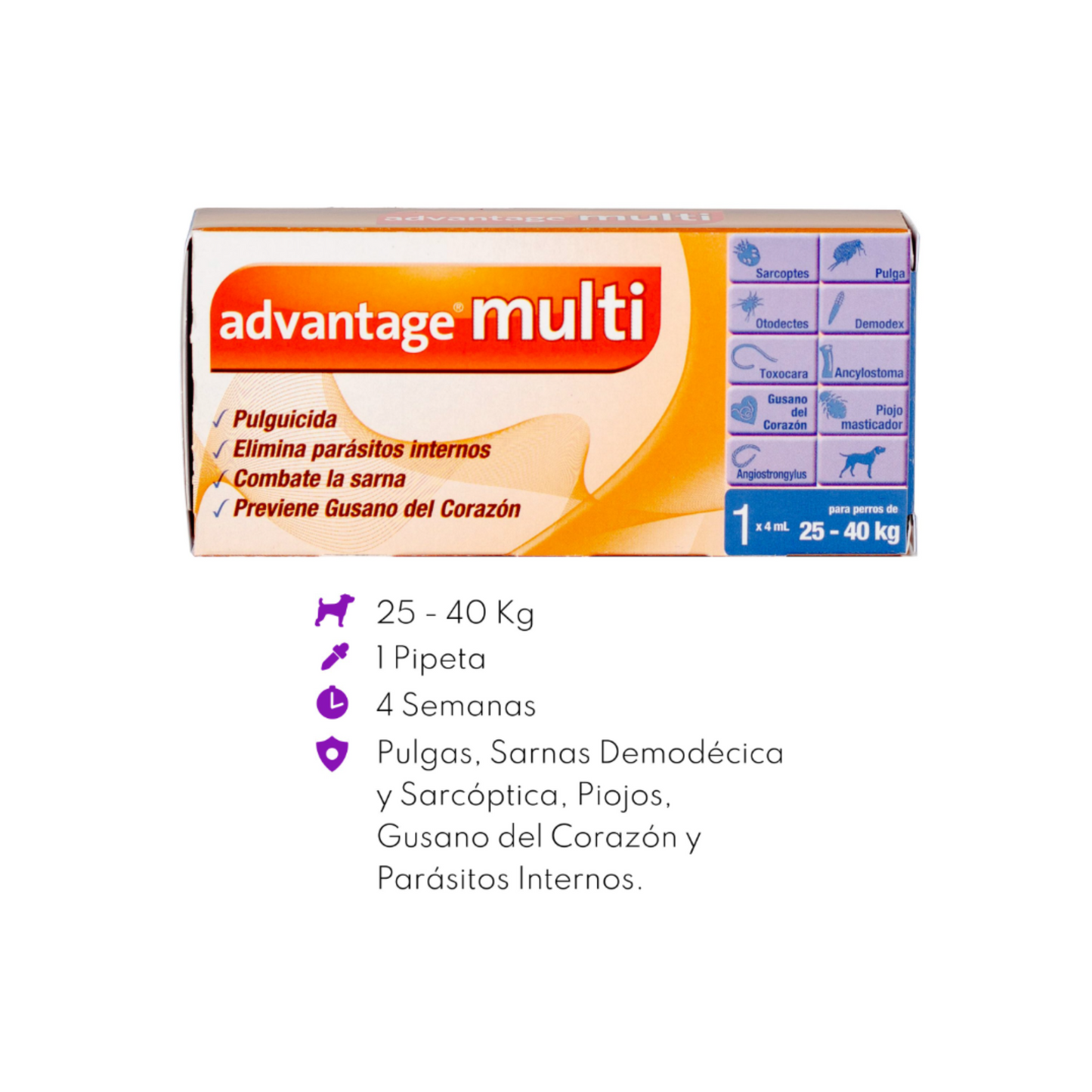 Advantage Multi 4 ml Perros 25 a 40 Kg Elanco
