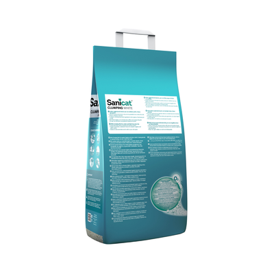Arena para Gato Sanicat Clumping White Sin Perfume 20 Litros
