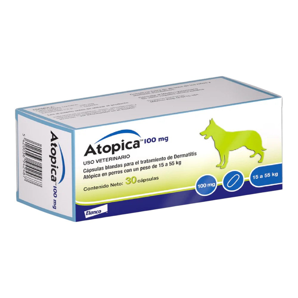 Atopica Ciclosporina de 100mg 30 cápsulas Elanco