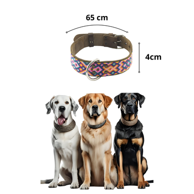 B&Kolor Collar Artesanal Color Rosa Talla Extra Grande Ancho