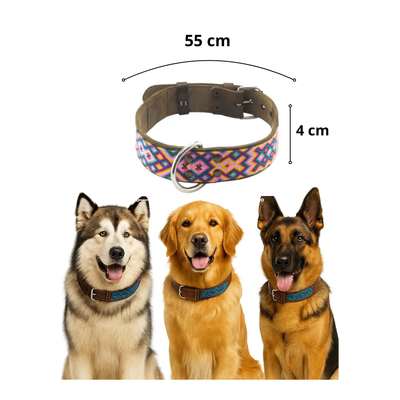 B&Kolor Collar Artesanal Color Rosa Talla Grande Ancho