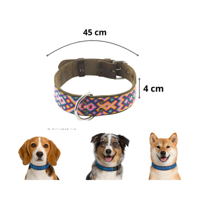 B&Kolor Collar Artesanal Color Rosa Talla Mediano Ancho