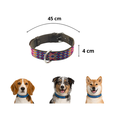 B&Kolor Collar Artesanal Rosa Fuerte Talla Mediano Ancho