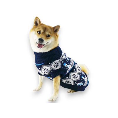 CATM Sueter Color Azul de Muñeco de Nieve Talla 10