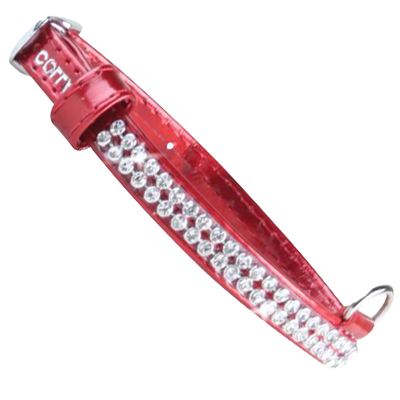 Glamour Collar Rojo Con Cristales Pequeños Para Perro y Gato CH