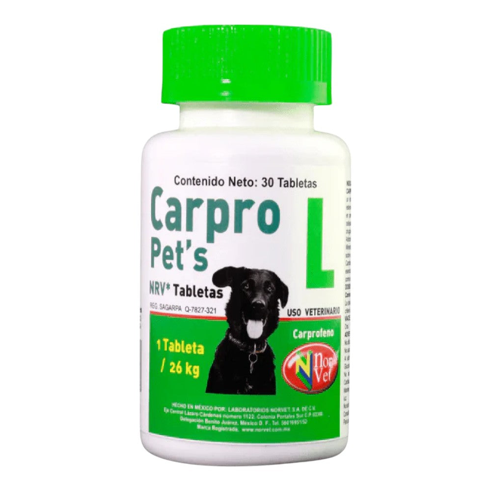 Carpro Pets "L" 30 Tabletas Carprofeno Norvet