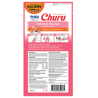 Churu Premios para Gato Real Salmón Bolsa de 4 Tubos 14 g