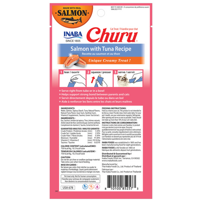 Churu Premios para Gato Real Salmón con Atún Bolsa con 4 Tubos 14 g