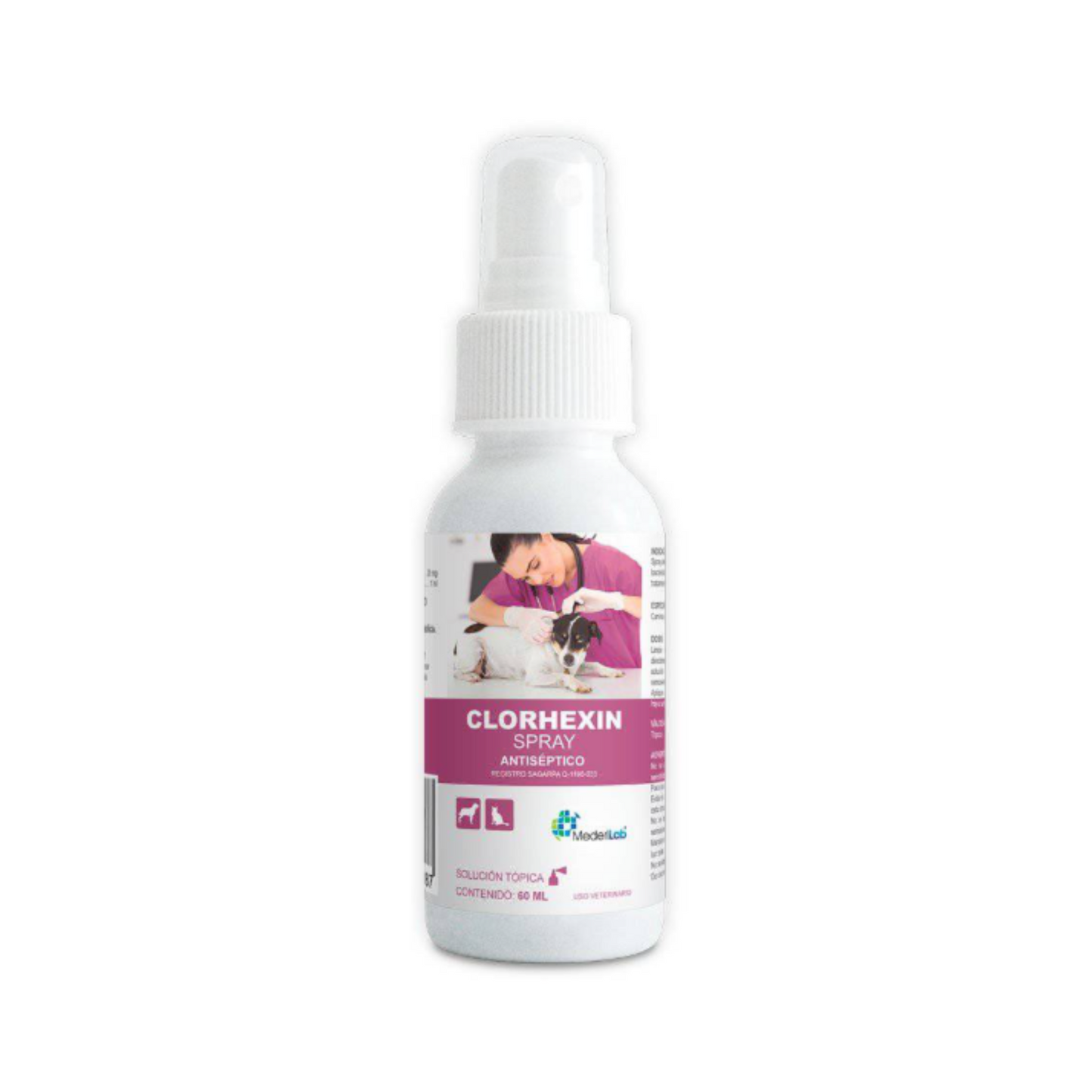 Clorhexin Spray Antiséptico Solución Tópica Perros y Gatos 60 ml Mederilab