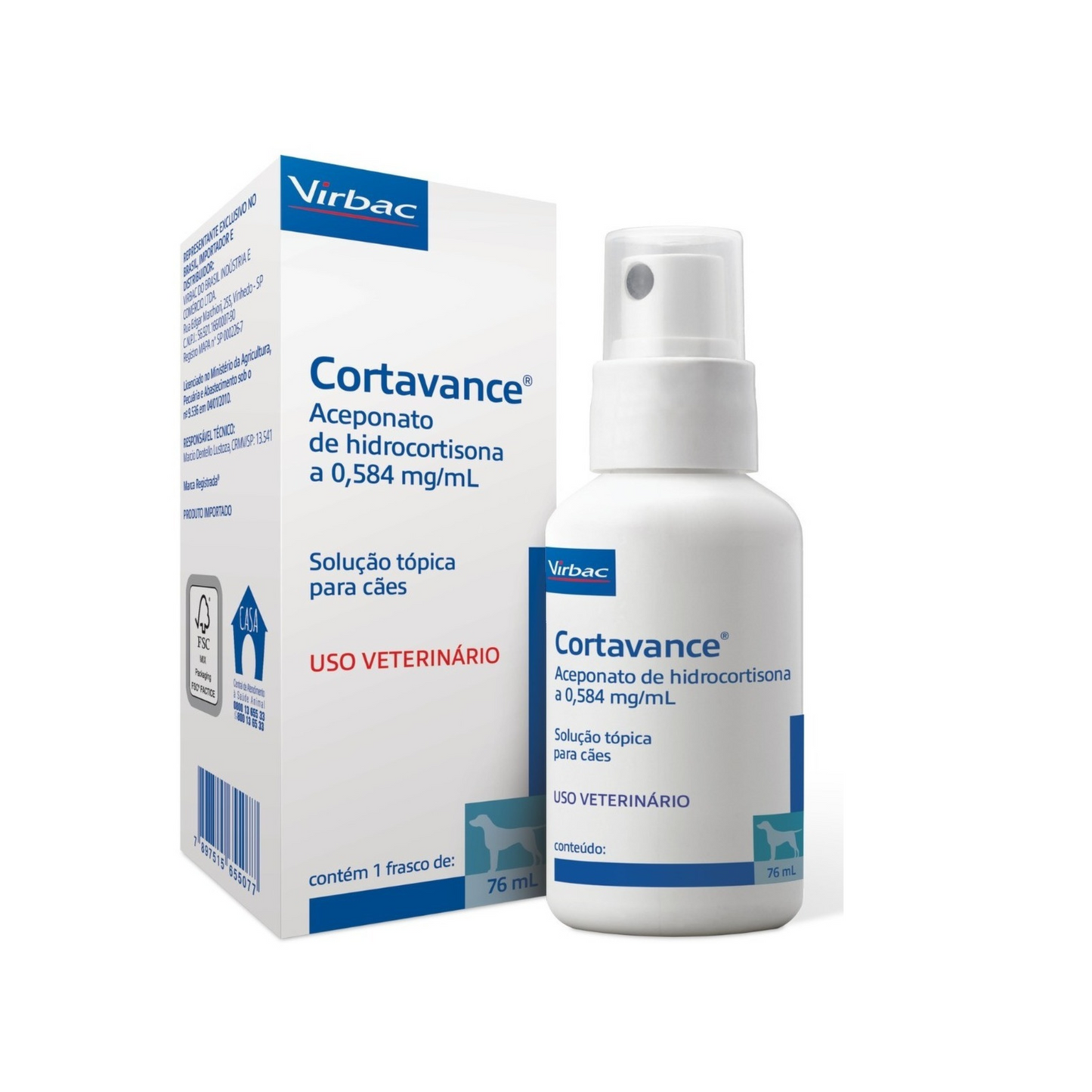 Cortavance, Hidrocortisona Aceponato, Solución cutánea de 76ml, Virbac.