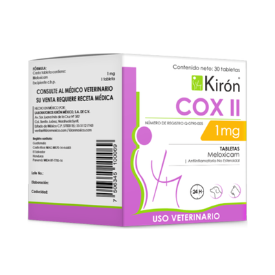 Cox II 1 mg Meloxicam Kiron 30 Tabletas| Antiinflamatorio Veterinario