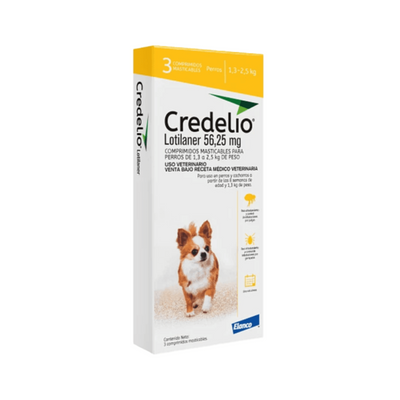 Credelio Perros 3 Tabletas 56.25 Mg 1.3 a 2.5 Kg Elanco