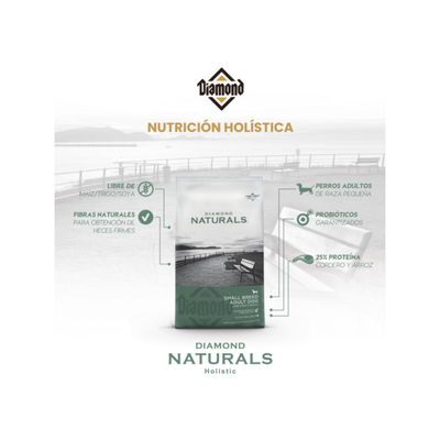 Diamond Naturals Perro Adulto Razas Pequeñas, Cordero y Arroz 2.72 kg