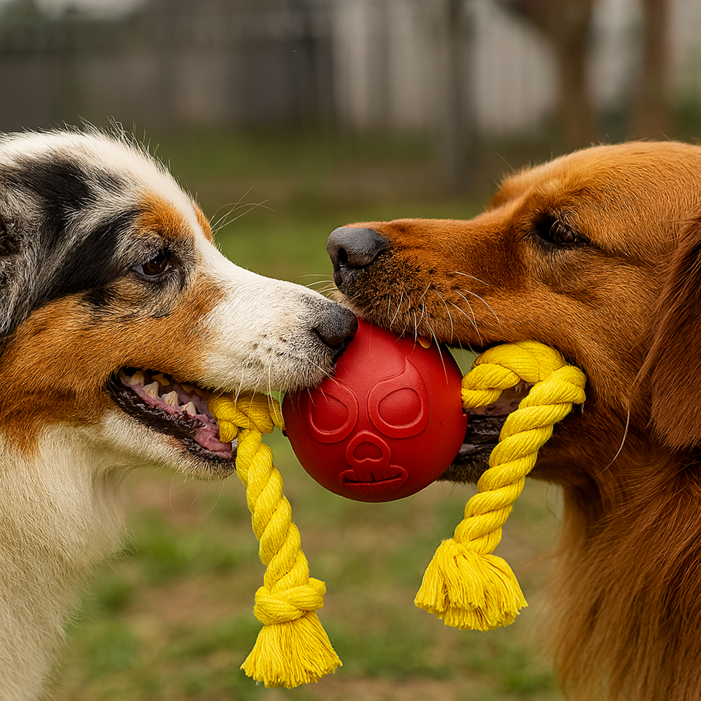 4BF Pelota de Hule con Cuerda para Perro Grande El Diablo