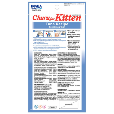 Churu Premios para Gato Kitten Atún Bolsa con 4 Tubos de 14 g