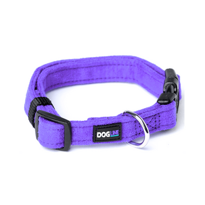 Dogline Collar de Microfibra Color Morado Talla Chico