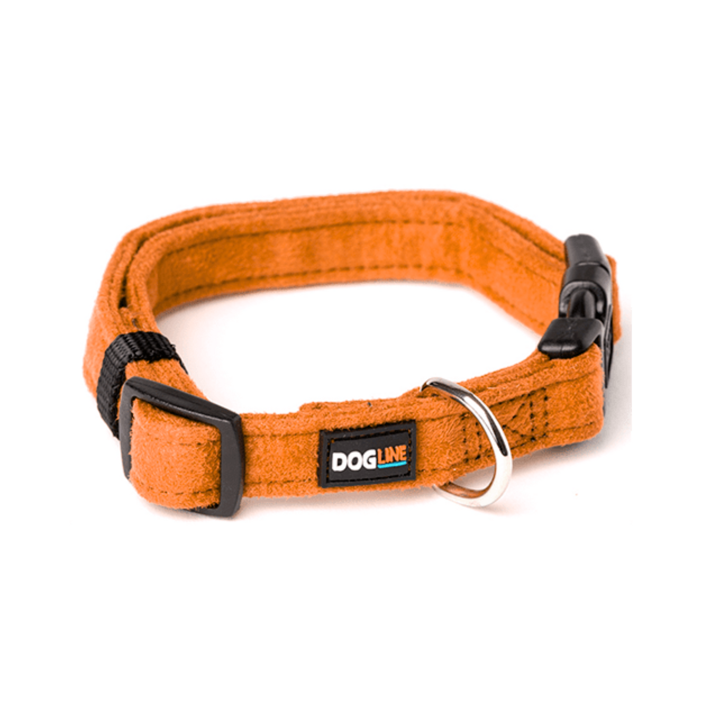 Dogline Collar de Microfibra Color Naranja Talla Mediano