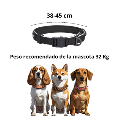 Dogness Collar Reflectivo Color Negro Para Perro Talla M