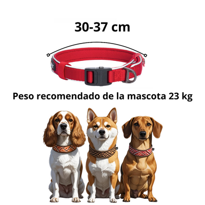 Dogness Collar Reflectivo Color Rojo Para Perro Talla S