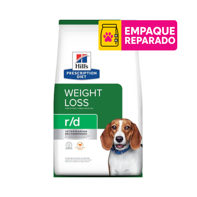 EMPAQUE REPARADO Hill's r/d Pérdida de Peso Perro 3.9 Kg | Obesidad Severa · Sobrepeso
